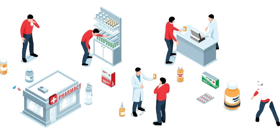 Infographic showing the key processes of pharmacovigilance in Russia, focusing on drug safety, adverse event reporting, and compliance with Russian regulatory standards.